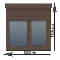 Роллета на окно 1200*1400 (Коричневая электропривод)